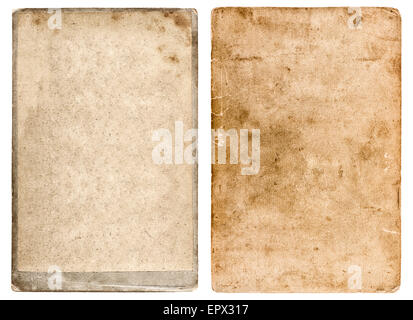 Grunge used paper background. Vintage photo frame isolated on white. Scrapbook objects Stock Photo