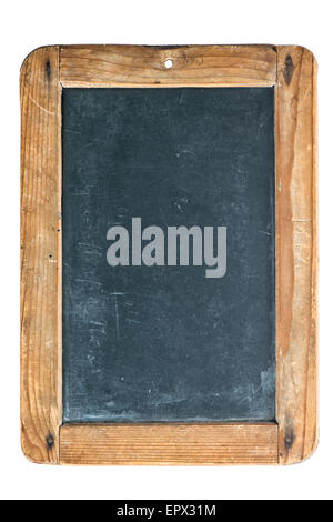 Vintage chalkboard with wooden frame isolated on white background. Blackboard with place for your text Stock Photo