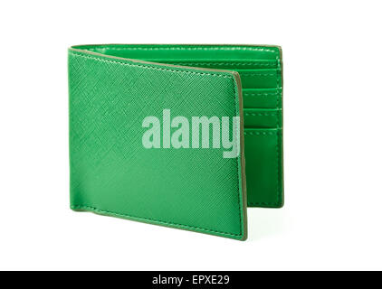 Green wallet on a white background Stock Photo