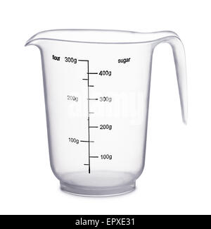 Empty beaker on a white background Stock Photo