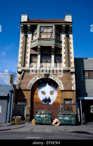 Painted wall in Downtown Los Angeles Stock Photo