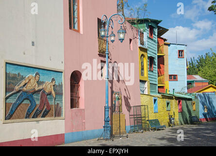 Colourful painted buildings La Boca Buenos Aires Argentina Stock Photo