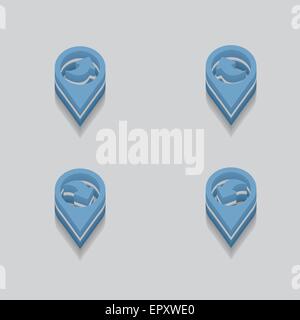 arrows for maps in 3d. isometric vector arrows Stock Vector