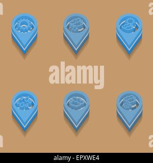weather icons in isometric style Stock Vector