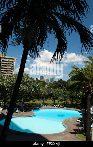 Swimming pool of the Intercontinental Hotel Manila, Makati, Philippines Stock Photo