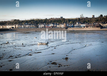 Town at the waterfront, Cote D'Emeraude, Cancale, Ille-Et-Vilaine, Brittany, France Stock Photo