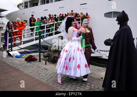 London, UK. 22nd May, 2015. People in customs of their favourites Cosplay attending the event and having a good time held at London at Royal Victoria Dock, Credit:  See Li/Alamy Live News Stock Photo