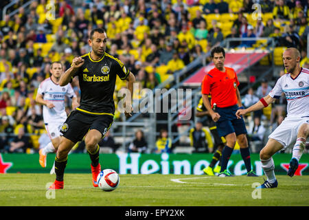 Columbus, Ohio, USA. 22nd May, 2015. Columbus Crew SC forward Justin Meram (9) during the match between Chicago Fire and Columbus Crew SC at MAPFRE Stadium, in Columbus OH. on May 22, 2015. Credit: Dorn Byg Credit:  Cal Sport Media/Alamy Live News Stock Photo