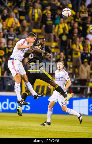 Columbus, Ohio, USA. 22nd May, 2015. Columbus Crew SC midfielder Tony Tchani (6) during the match between Chicago Fire and Columbus Crew SC at MAPFRE Stadium, in Columbus OH. on May 22, 2015. Credit:  Cal Sport Media/Alamy Live News Stock Photo