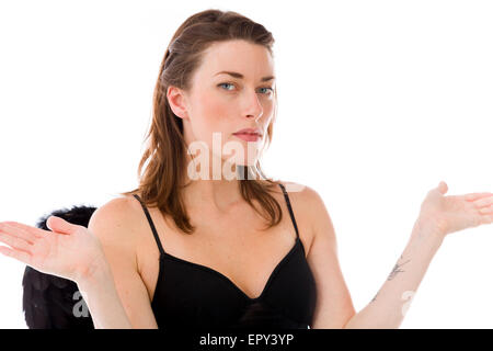 Model in studio isolated on white background Stock Photo