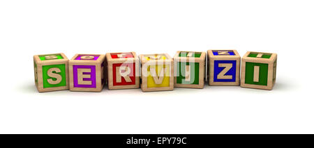 Servizi Text Cube Stock Photo