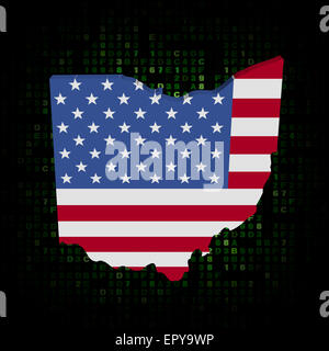 Ohio map flag on hex code illustration Stock Photo - Alamy