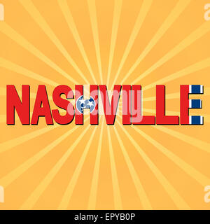 Nashville flag text with sunburst illustration Stock Photo