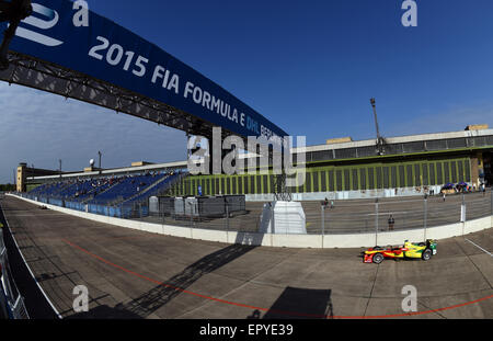 Berlin, Germany. 23rd May, 2015. German racing driver Daniel Abt of Team Audi Sport Abt takes part in the first practice session of the FIA Formula E race at the former Tempelhof Airport in Berlin, Germany, 23 May 2015. The FIA Formula E race in Berlin takes place on 23 May 2015. Photo: Rainer Jensen/dpa/Alamy Live News Stock Photo