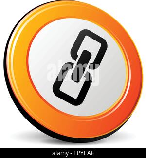 illustration of chain 3d design orange icon Stock Vector