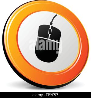 illustration of mouse 3d design orange icon Stock Vector