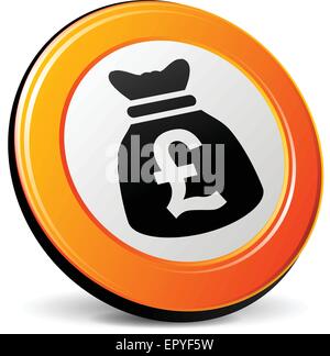 illustration of pound 3d design orange icon Stock Vector