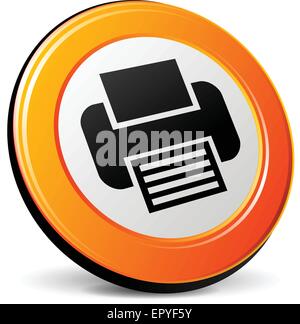 illustration of printer 3d design orange icon Stock Vector