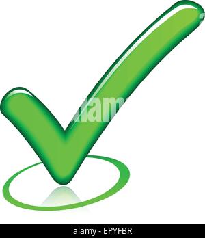 illustration of green design check mark icon Stock Vector