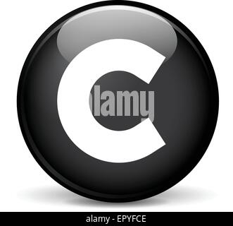 Illustration of copyright modern design black sphere icon Stock Vector