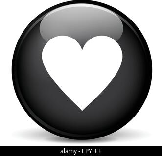 Illustration of heart modern design black sphere icon Stock Vector