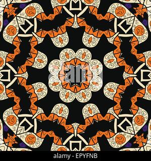 Stylized mandala like design full of bright colors. Asian, islamic, ottoman motif Stock Vector