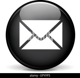Illustration of envelope modern design black sphere icon Stock Vector