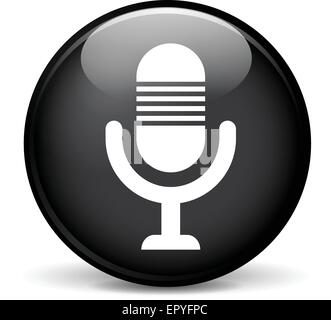 Illustration of microphone modern design black sphere icon Stock Vector