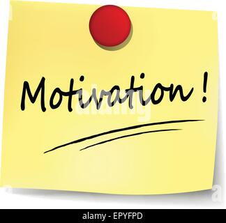 illustration of motivation yellow paper design note Stock Vector