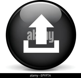 Illustration of upload modern design black sphere icon Stock Vector