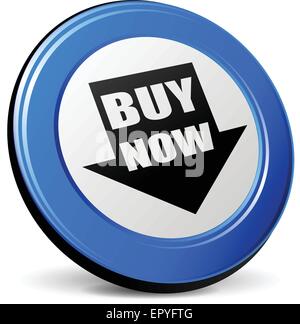 Icon with blue buy now 3D button on white background for web marketing ...