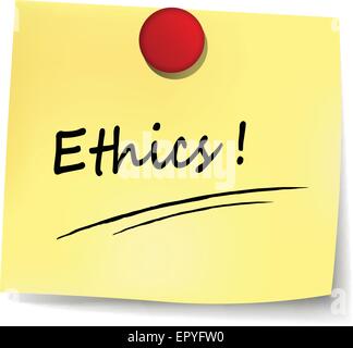 illustration of ethics yellow note concept sign Stock Vector