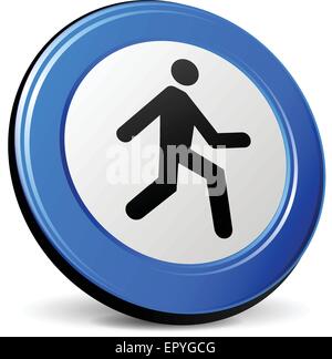illustration of run 3d blue design icon Stock Vector