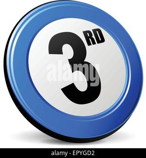 illustration of third 3d blue design icon Stock Vector