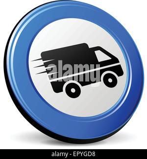 illustration of van 3d blue design icon Stock Vector