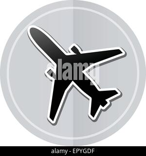 Sticker design with Airplane isolated illustration Stock Vector Image ...