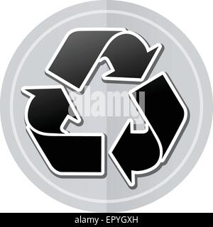 Illustration of recycle sticker icon simple design Stock Vector