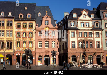 DEU, Germany, Mainz, houses at the market place.  DEU, Deutschland, Mainz, Haeuser am Markt. Stock Photo