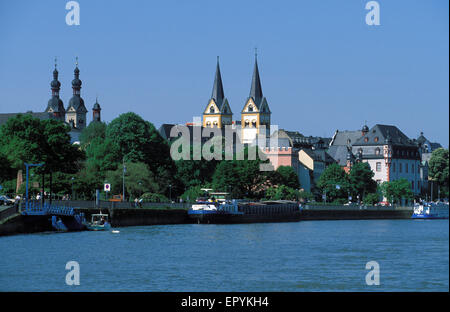 DEU, Germany, Koblenz, the old part of the town with the Liebfrauen church and the Florins church, river Moselle.  DEU, Deutschl Stock Photo