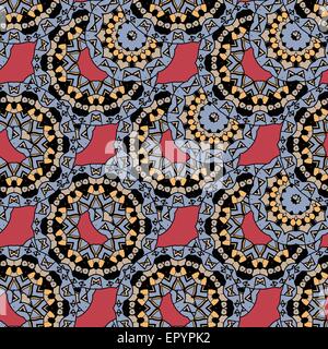 Festive colorful tribal ethnic seamless vector pattern ornamental motif design Stock Vector