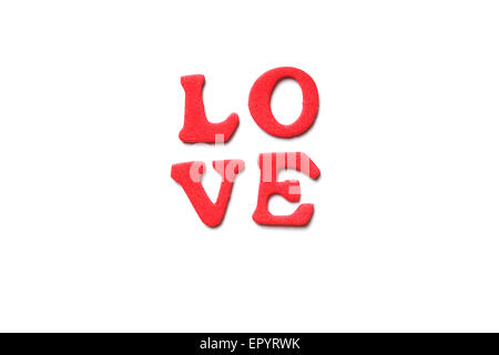 LOVE in foam rubber letters Stock Photo