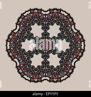 Mandala Stylized tribal art Ornate lace medallion Stock Vector