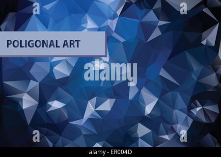 Abstract triangular blue background with polygonal abstract shapes Stock Vector