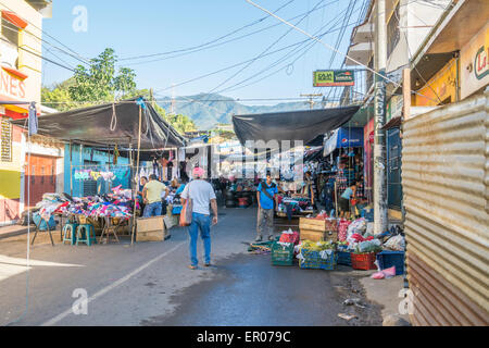 Street market in Guazacapan Guatemala Stock Photo