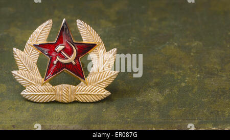 Russian Red Star with Hammer and Sickle Stock Photo