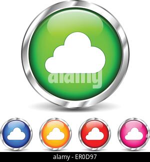 Illustration of cloud icons set on white background Stock Vector
