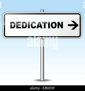Illustration of dedication sign on sky background Stock Vector