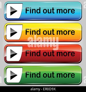 illustration of colorful find out more web buttons set Stock Vector