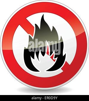 Illustration of no fire round icon on white background Stock Vector