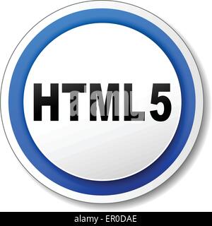 Illustration of white and blue html five icon Stock Vector